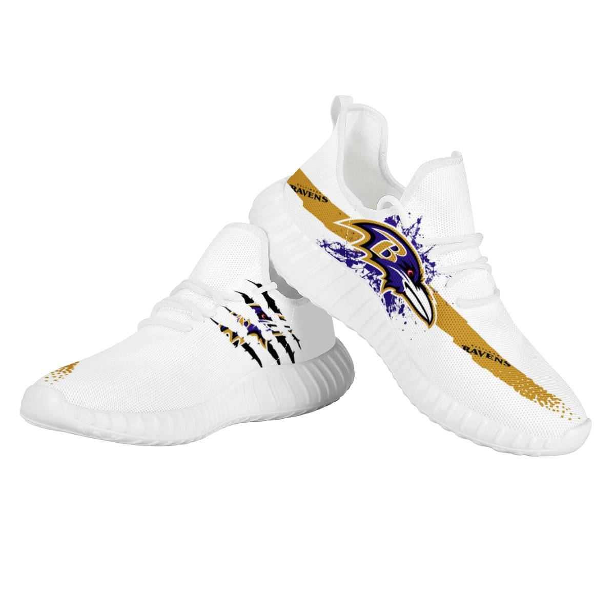 Men's Baltimore Ravens Mesh Knit Sneakers/Shoes 004